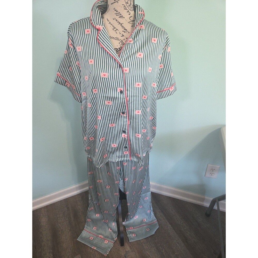 martha stewart pajama set large valentine's mail hearts